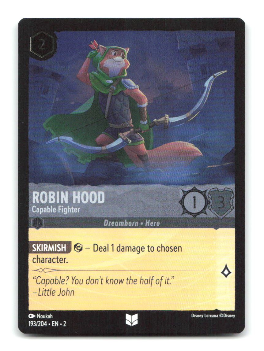 Robin Hood - Capable Fighter 193/204 2 Lorcana Cold Foil NM