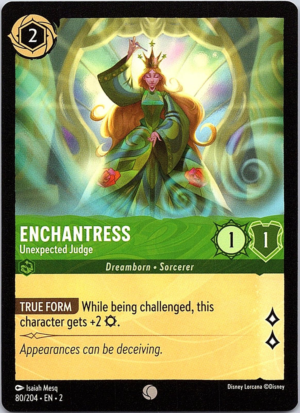 Enchantress - Unexpected Judge 80/204 Common Rise of the Floodborn Lorcana NM