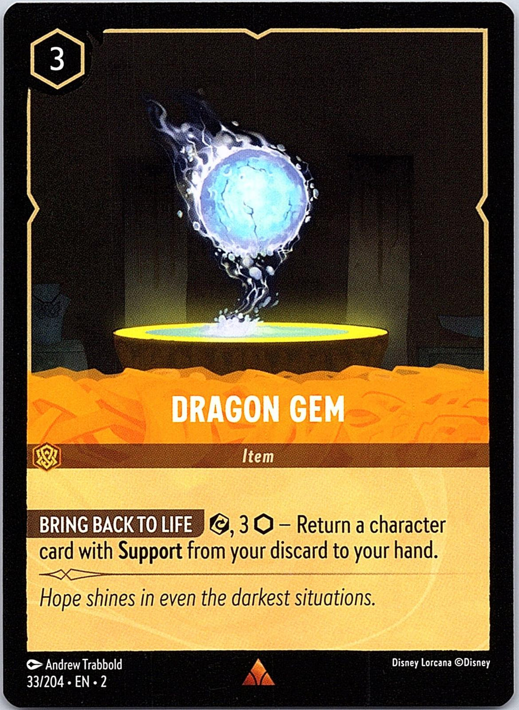 Dragon Gem 33/204 Rare Rise of the Floodborn Lorcana Near Mint