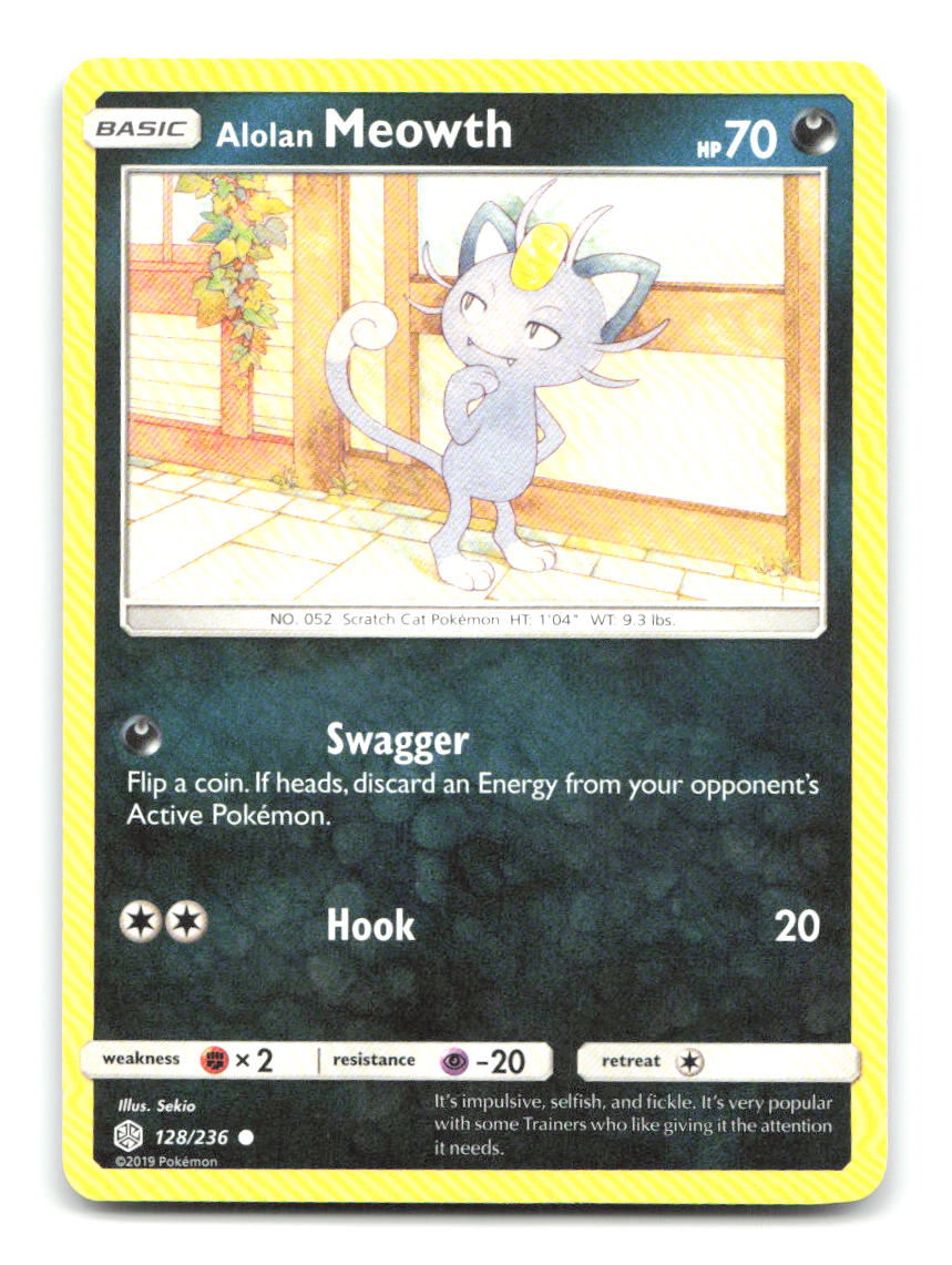 Alolan Meowth 128/236 C Cosmic Eclipse Pokemon LP