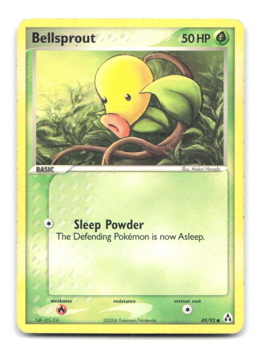 Bellsprout 49/92 Common Legend Maker Pokemon Heavily Played