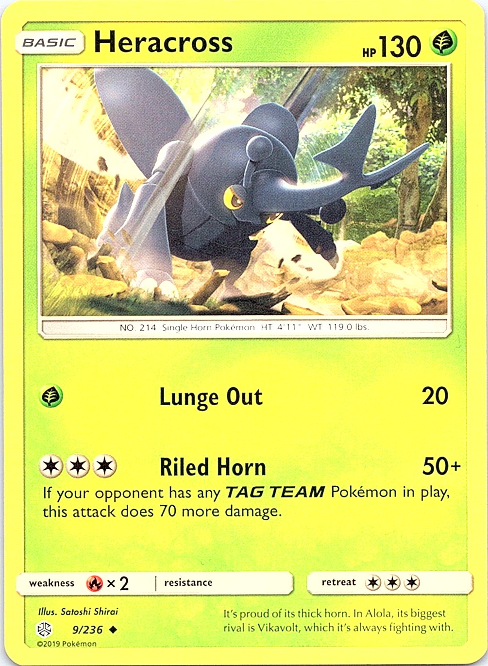 Heracross 9/236 Uncommon Cosmic Eclipse Pokemon Moderately Played