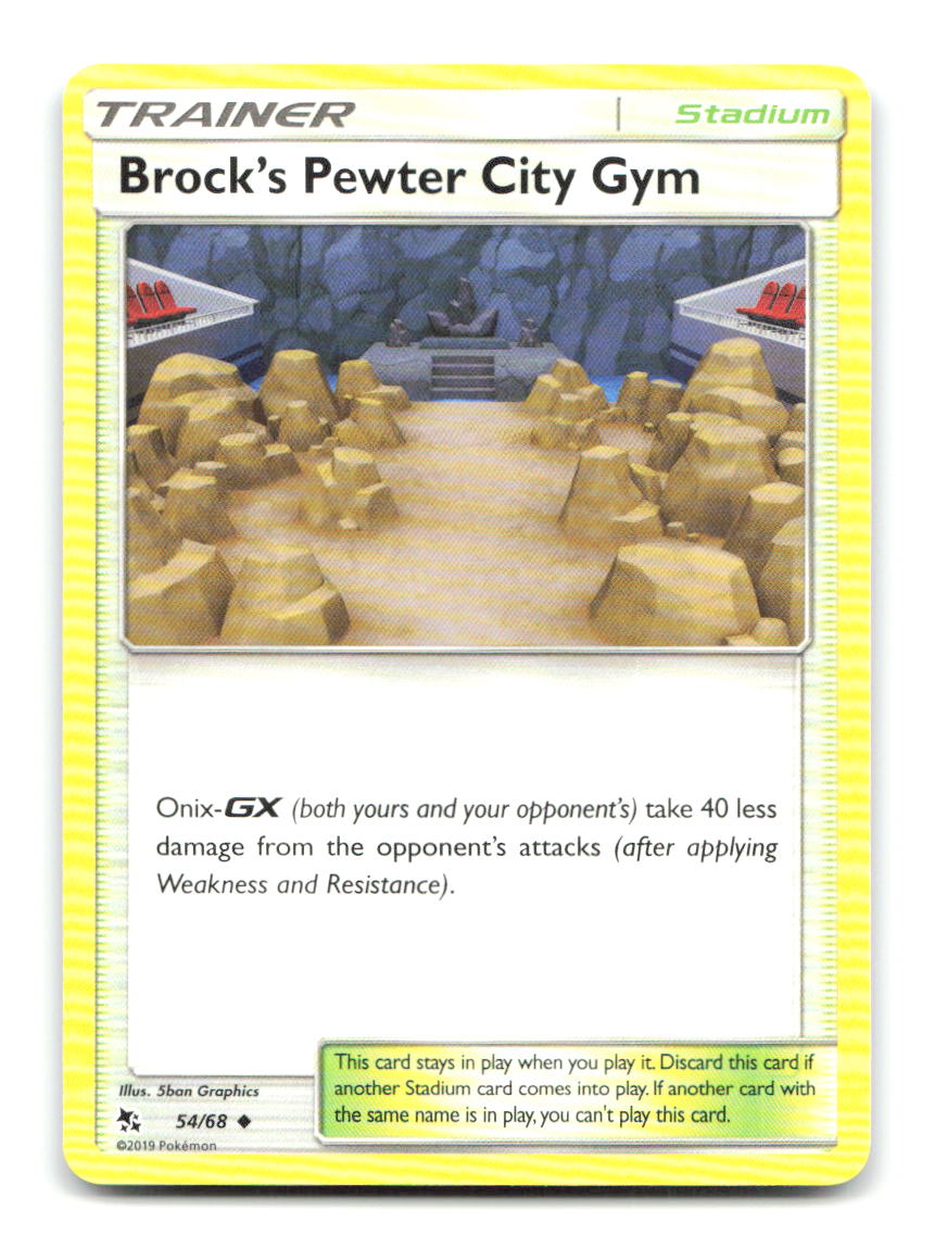 Brock's Pewter City Gym 54/68 UC Hidden Fates Pokemon LP