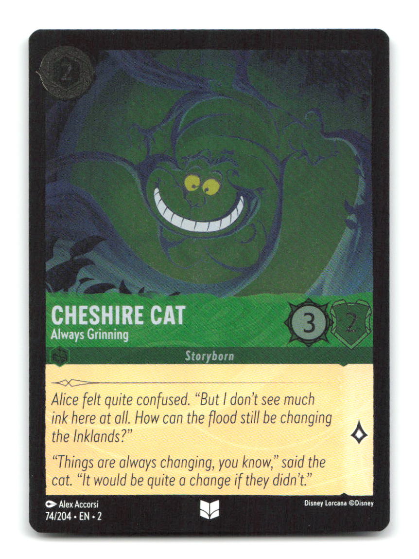 Cheshire Cat - Always Grinning 74/204 2 Lorcana Cold Foil NM