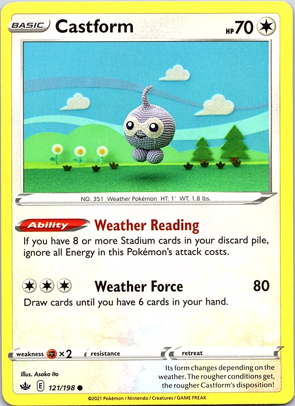 Castform 121/198 Common Chilling Reign Pokemon Lightly Played