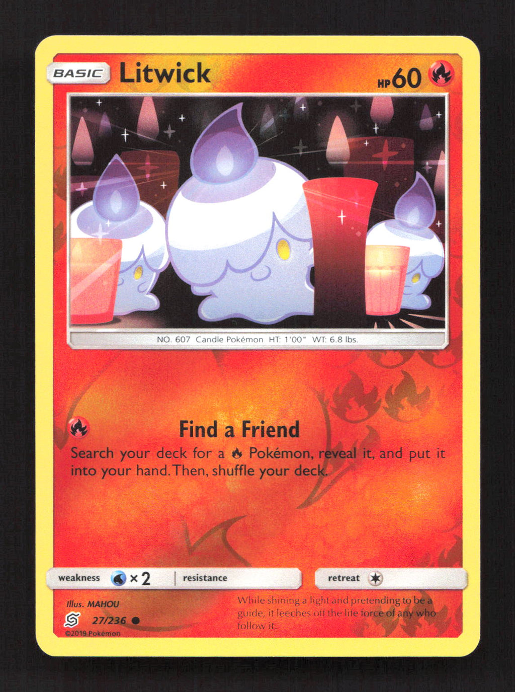 Litwick 27/236 Common Unified Minds Pokemon Reverse Holo Lightly Played