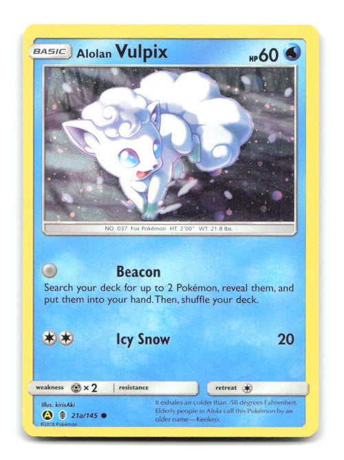 Alolan Vulpix 21A/145 PR Pokemon Holo MP