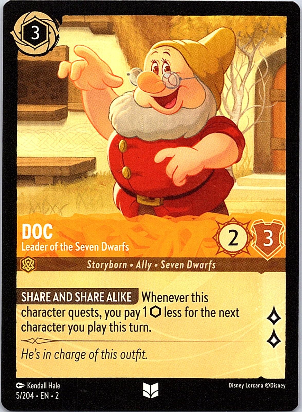 Doc - Leader of the Seven Dwarfs 5/204 Uncommon Rise of the Floodborn Lorcana NM