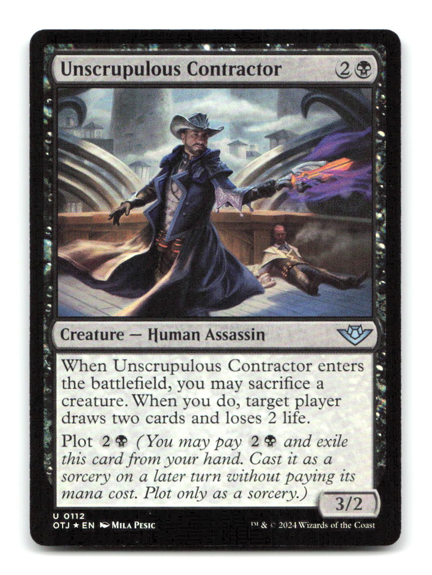 Unscrupulous Contractor 112 OTJ Magic: The Gathering Foil NM