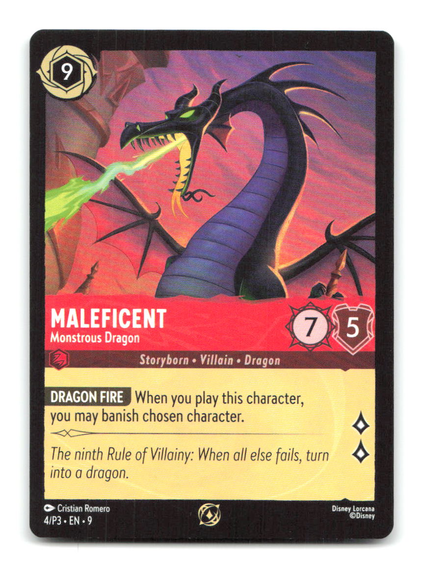 Maleficent - Monstrous Dragon (Store Champs Participant) 4 DLPC Lorcana NM