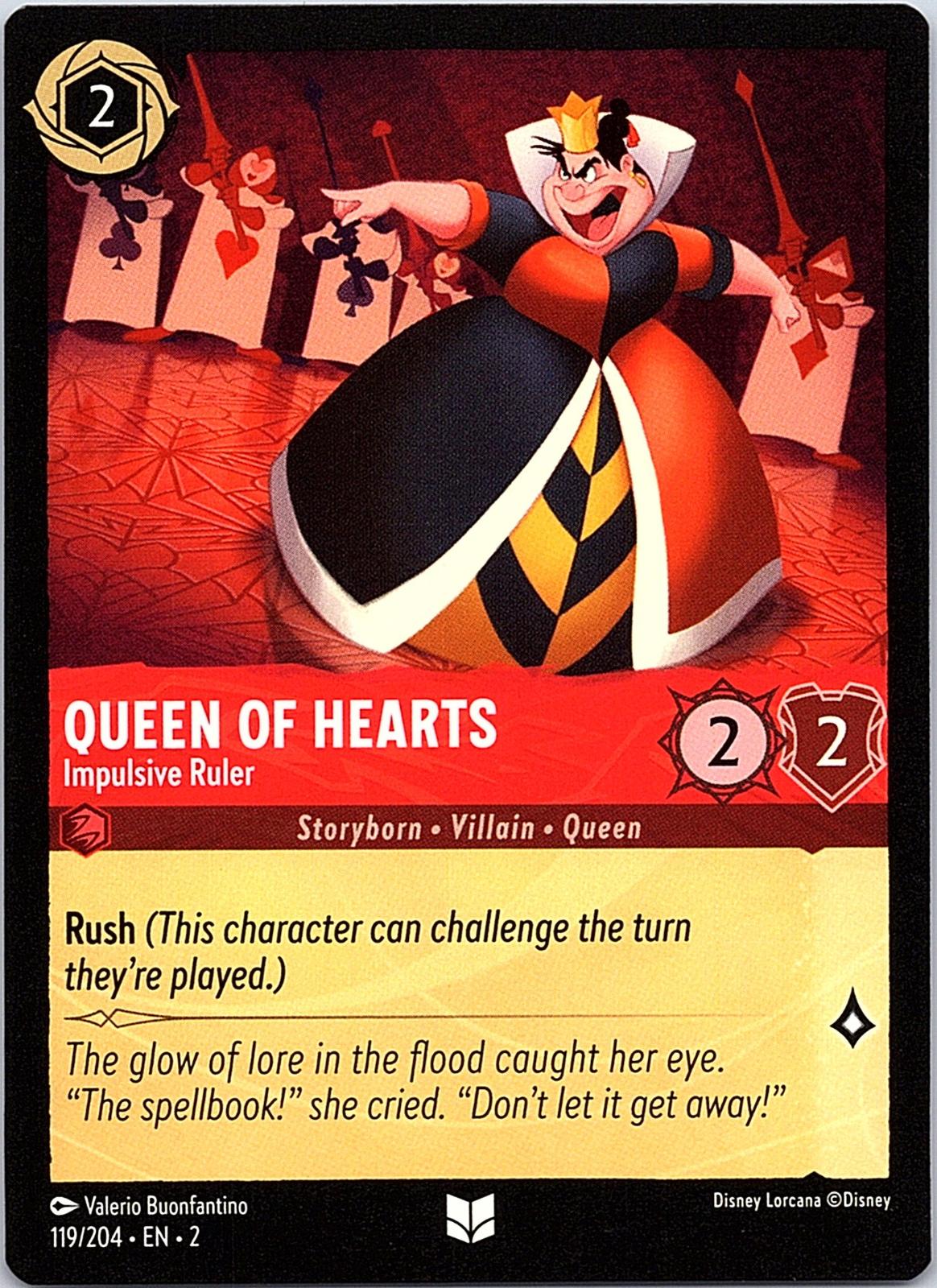 Queen of Hearts - Impulsive Ruler 119/204 Rise of the Floodborn Lorcana NM