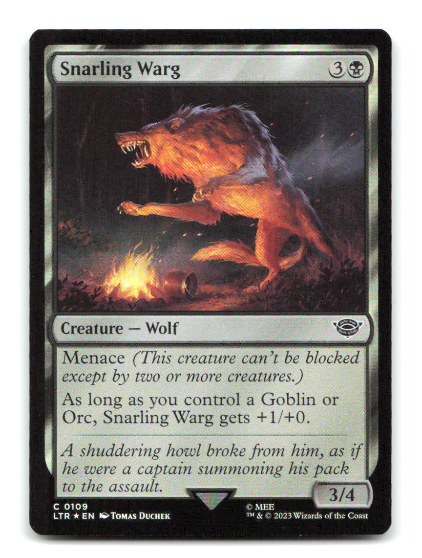 Snarling Warg 109 LTR Magic: The Gathering Foil NM