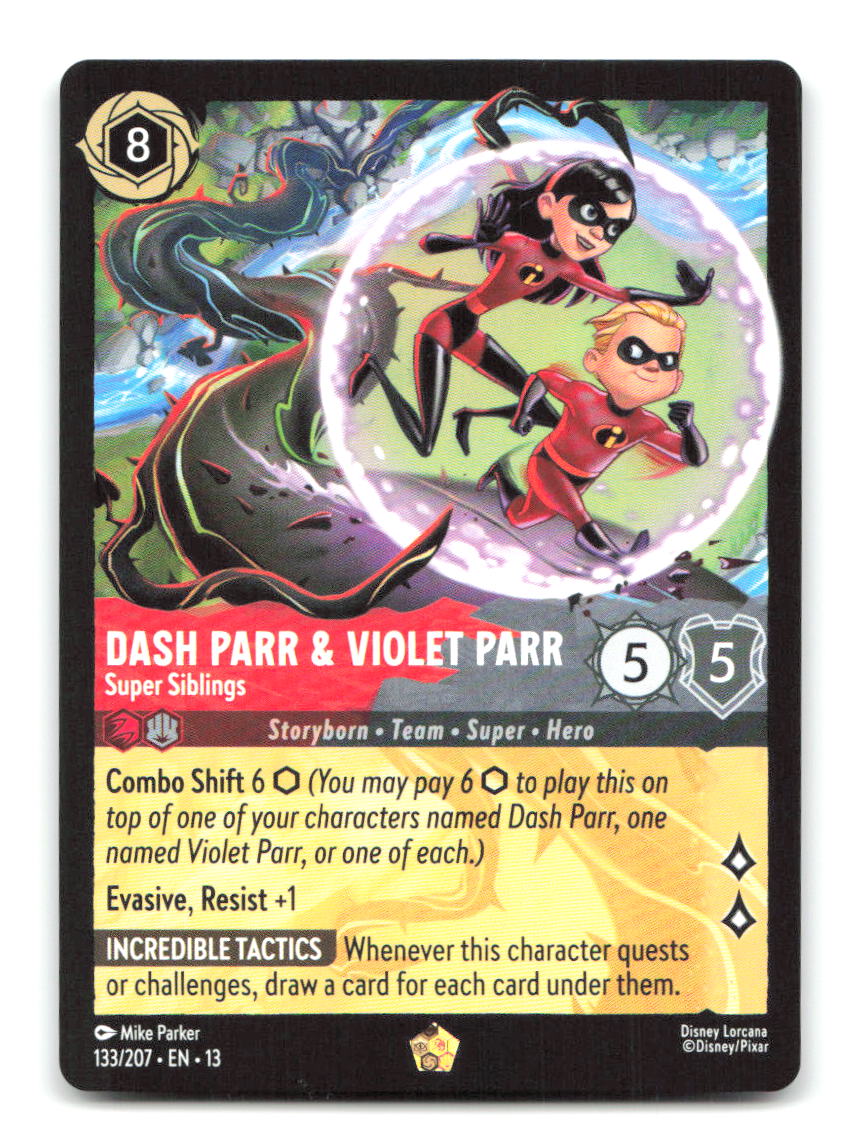 Dash Parr & Violet Parr - Super Siblings 133/204 13 Lorcana NM