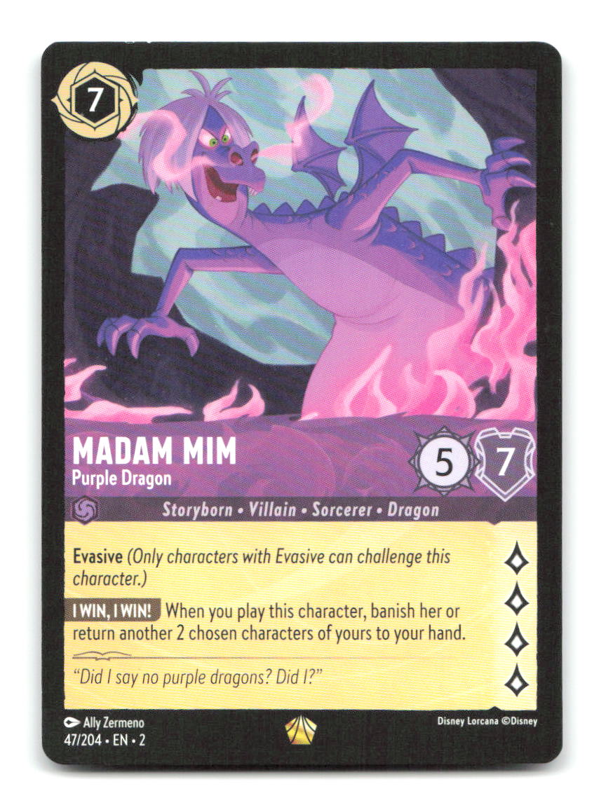 Madam Mim - Purple Dragon 47/204 2 Lorcana NM