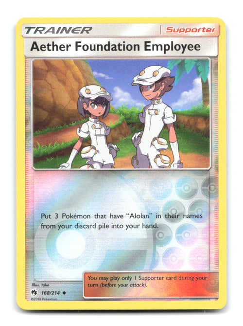 Aether Foundation Employee 168/214 Uncommon Lost Thunder Pokemon Reverse Holo LP
