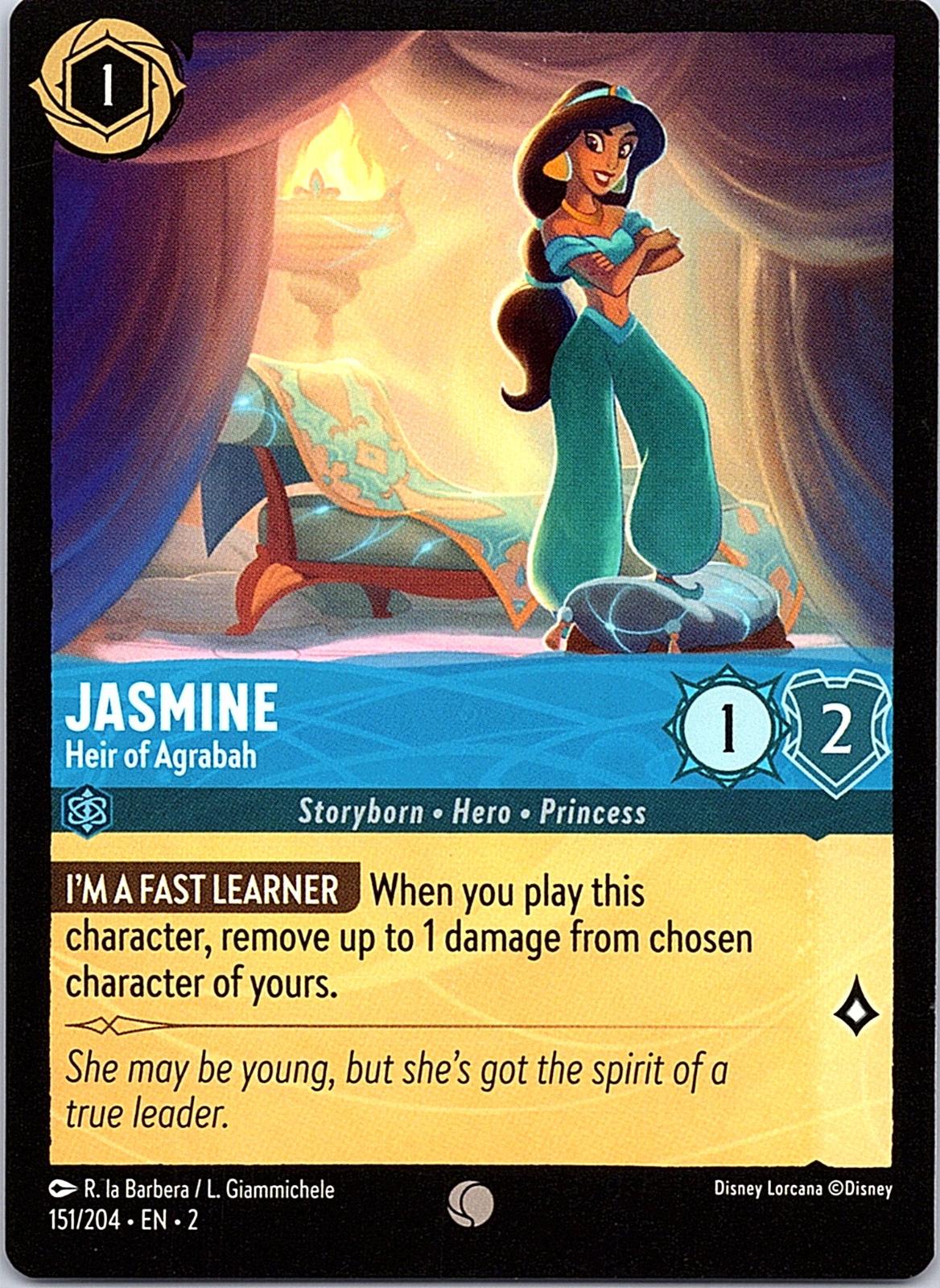 Jasmine - Heir of Agrabah 151/204 Common Rise of the Floodborn Lorcana Near Mint