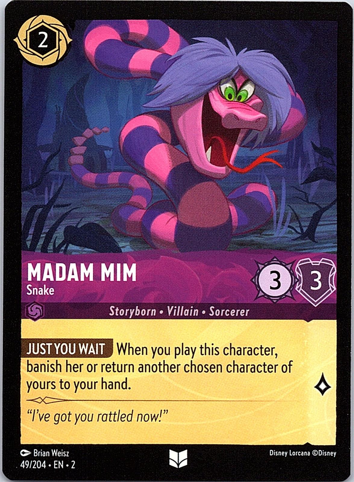 Madam Mim - Snake 49/204 Uncommon Rise of the Floodborn Lorcana Near Mint