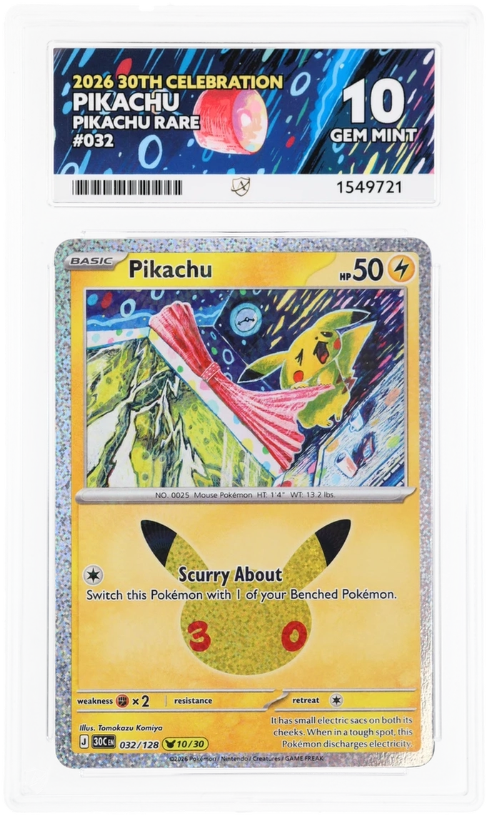 ACE 10, Pikachu, Pikachu Rare #032 Graded card