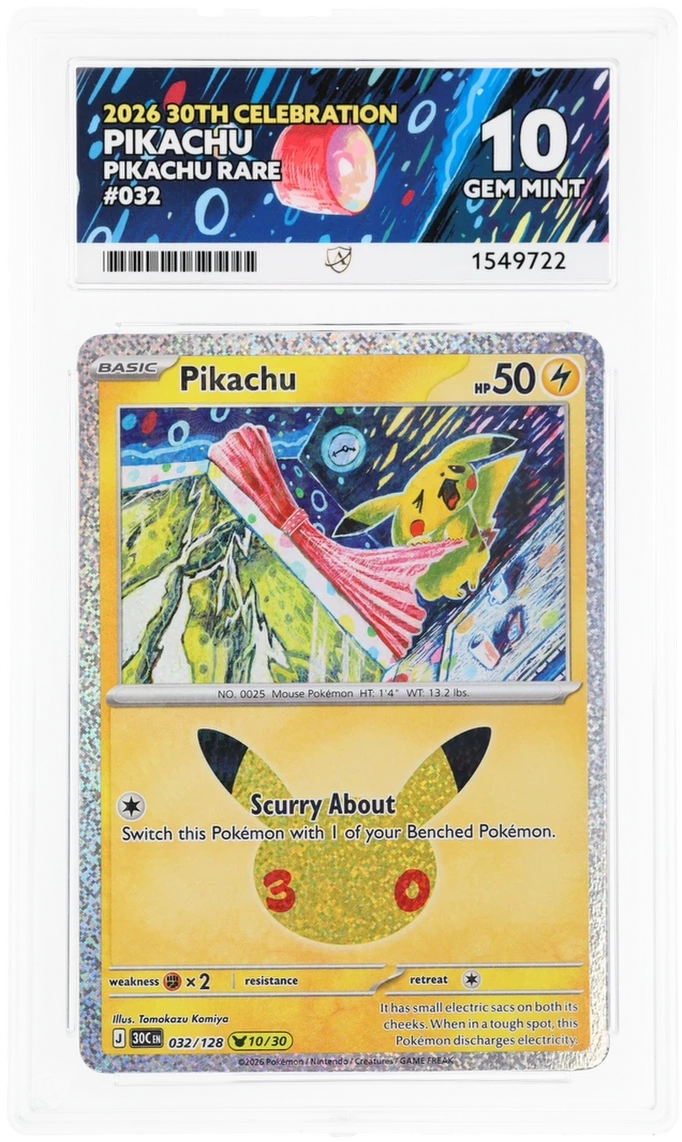 ACE 10, Pikachu, Pikachu Rare #032 Graded card