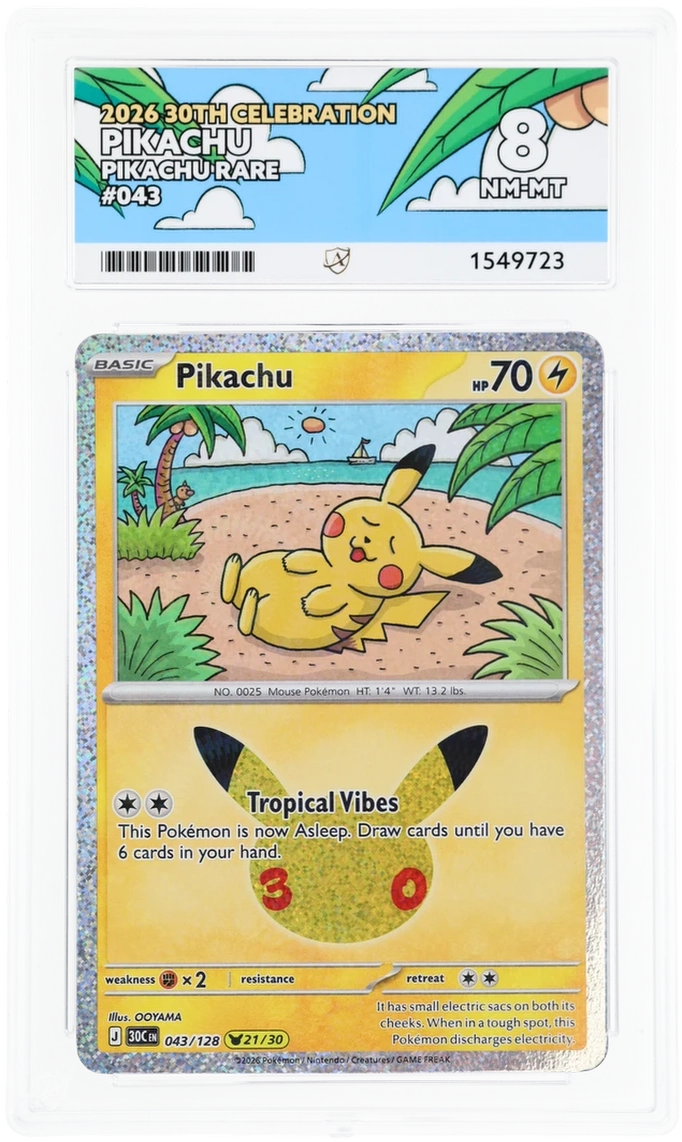 ACE 8, Pikachu, Pikachu Rare #043 Graded Card