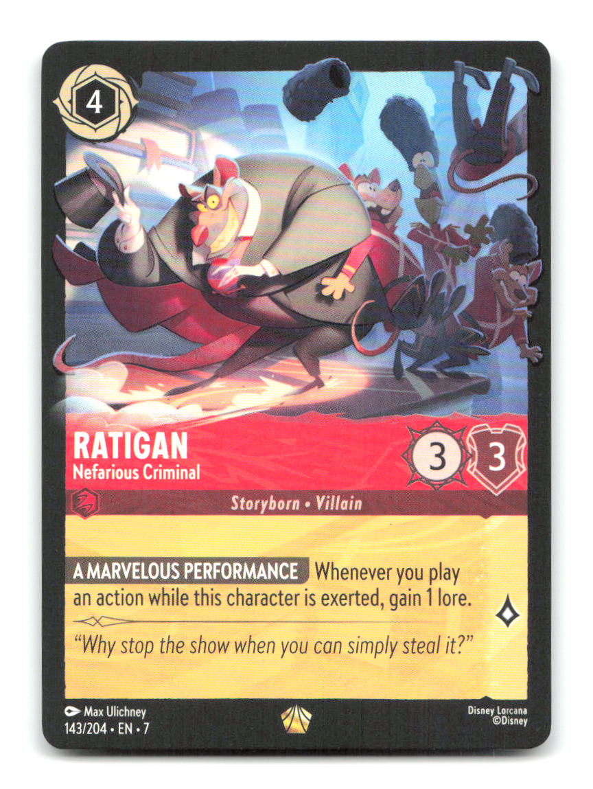 Ratigan - Nefarious Criminal 143/204 7 Lorcana NM