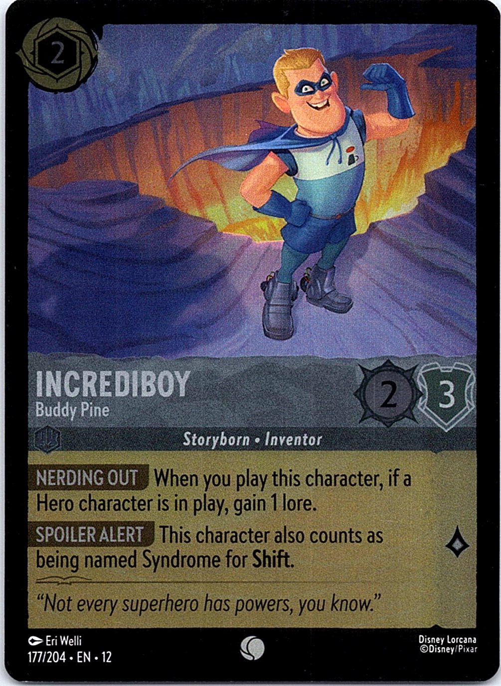 Incrediboy - Buddy Pine 177/204 Common Wilds Unknown Lorcana Cold Foil Near Mint