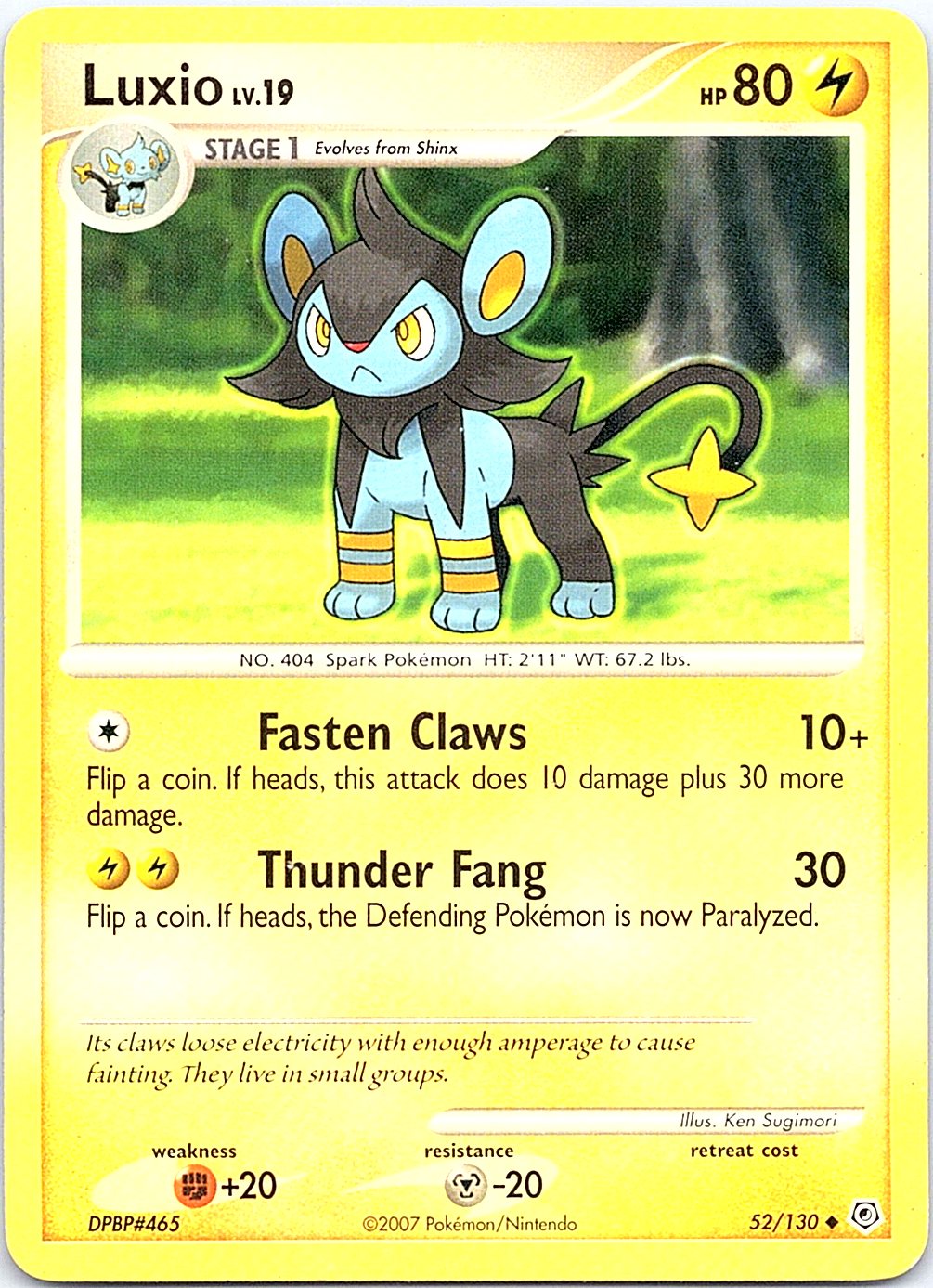 Luxio (State Championship Promo) 52/130 League & Championship Cards Pokemon HP