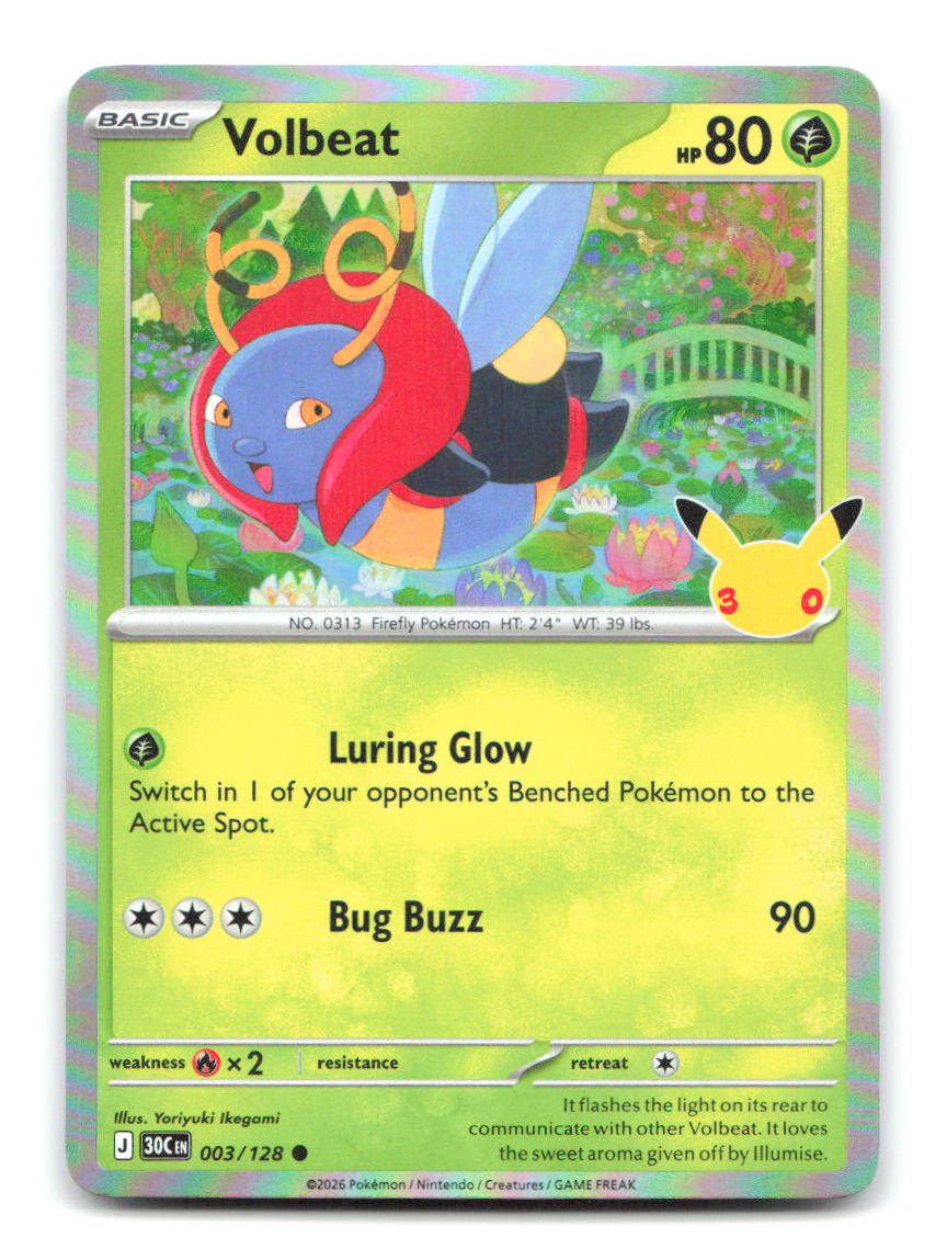 Volbeat 003/128 30C Pokemon Holo NM