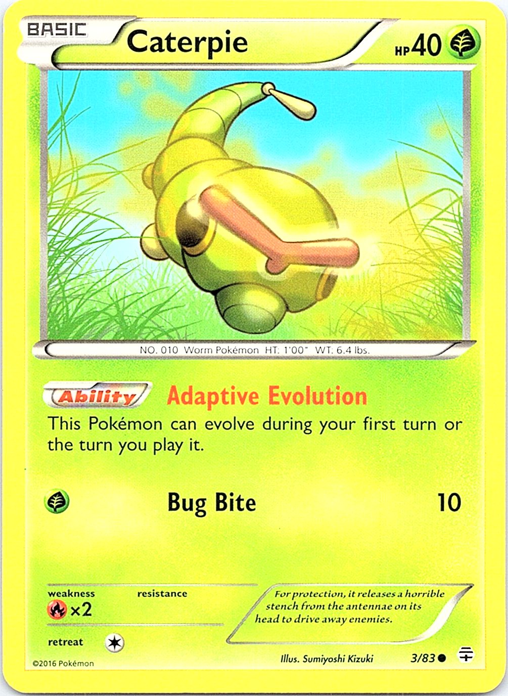 Caterpie 3/83 Common Generations Pokemon Lightly Played