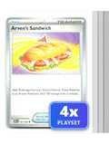 Playset of 4 Arven's Sandwich 161/182 Uncommon Destined Rivals Pokemon Near Mint