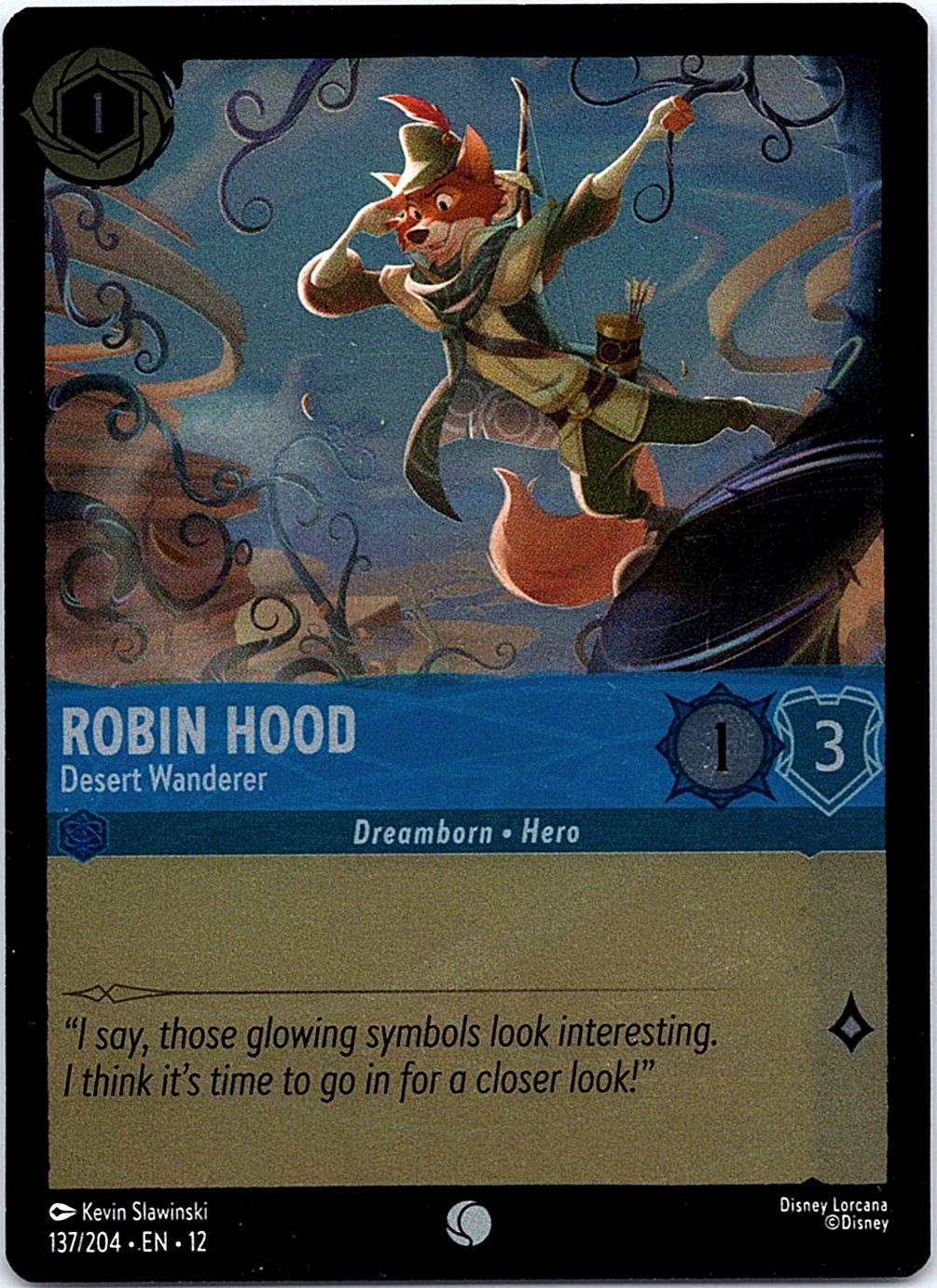 Robin Hood - Desert Wanderer 137/204 Common Wilds Unknown Lorcana Cold Foil NM