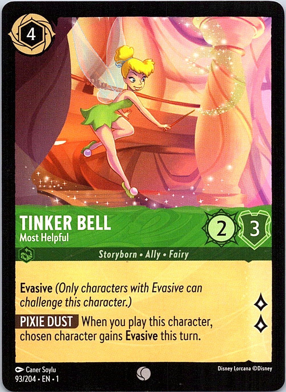 Tinker Bell - Most Helpful 93/204 Common The First Chapter Lorcana Near Mint