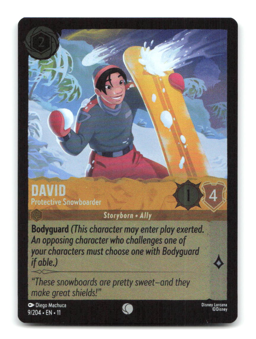 David - Protective Snowboarder 9/204 11 Lorcana Cold Foil NM