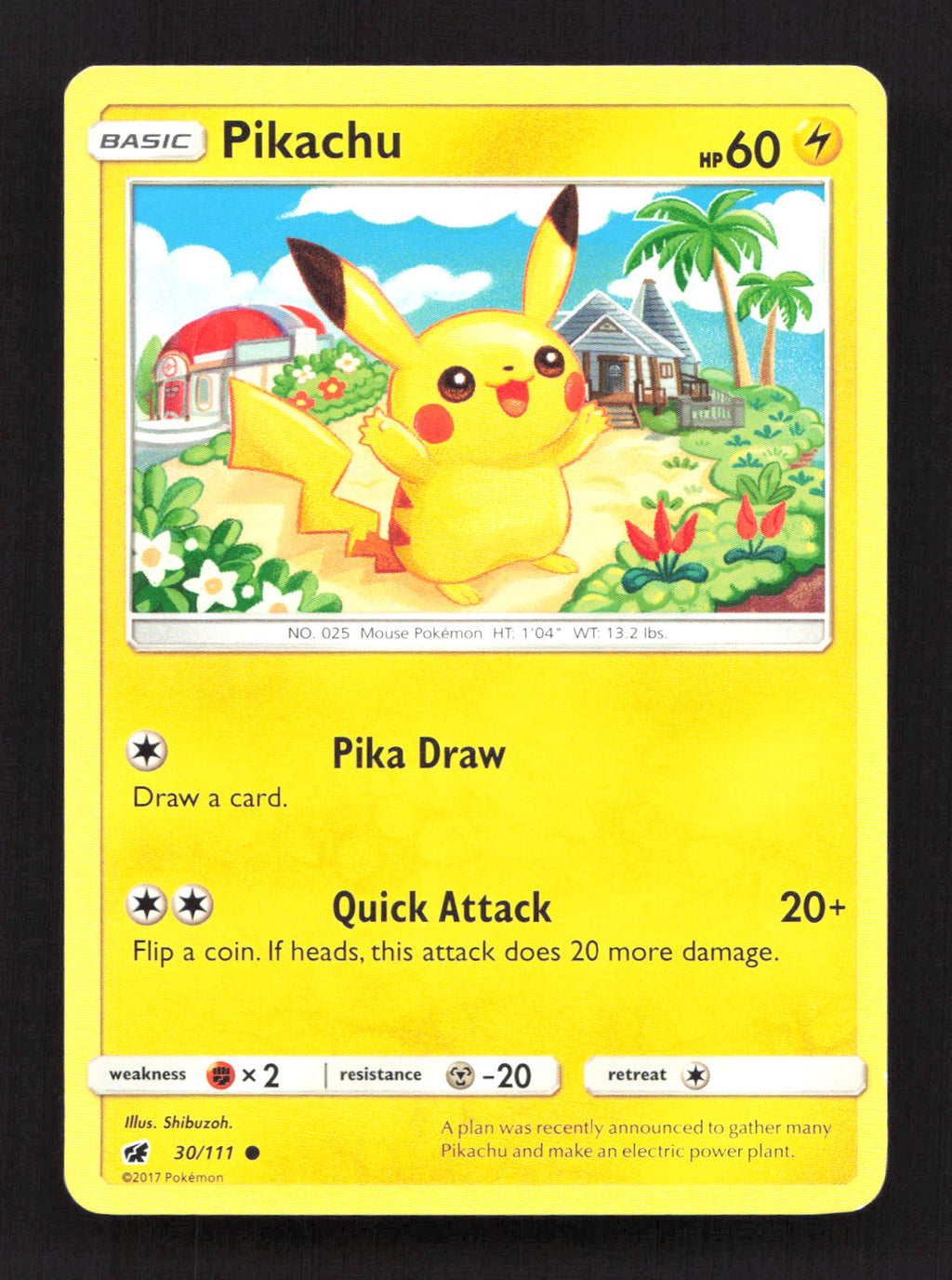 Pikachu 30/111 Common Crimson Invasion Pokemon Lightly Played