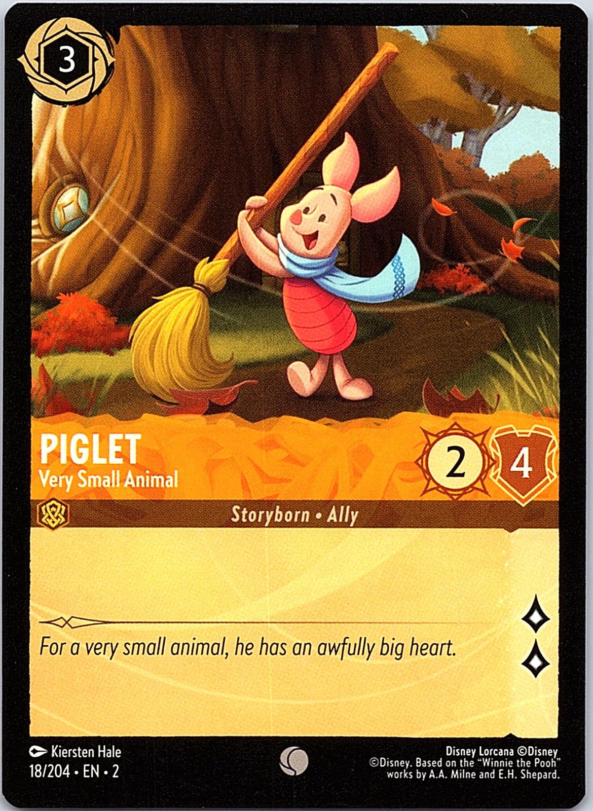 Piglet - Very Small Animal 18/204 Common Rise of the Floodborn Lorcana Near Mint