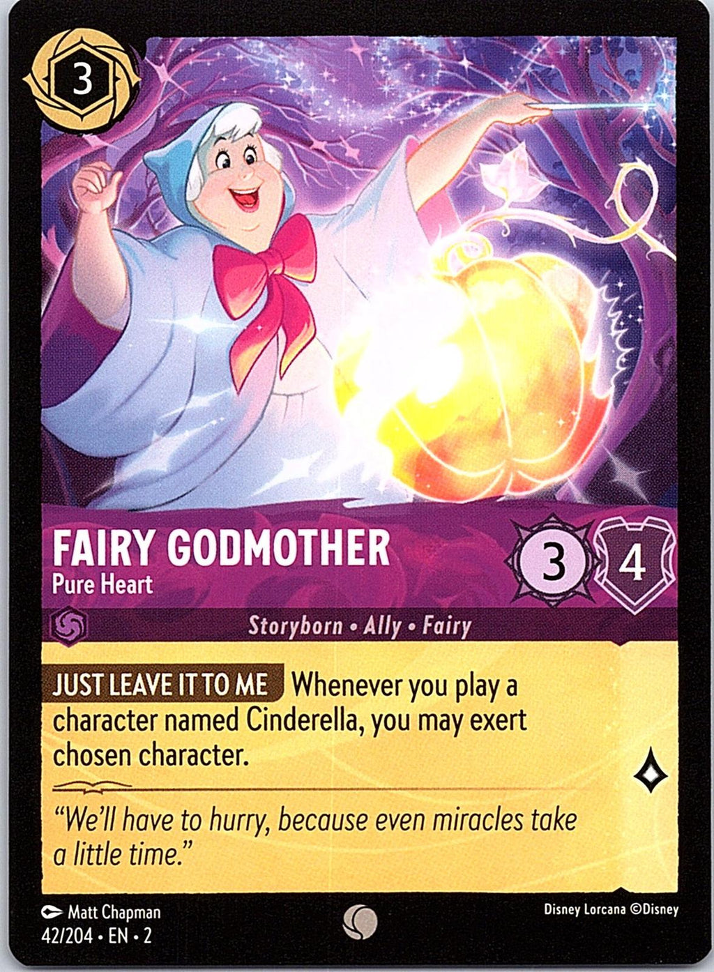Fairy Godmother - Pure Heart 42/204 Common Rise of the Floodborn Lorcana NM