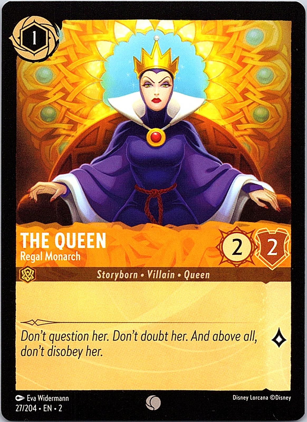 The Queen - Regal Monarch 27/204 Common Rise of the Floodborn Lorcana Near Mint