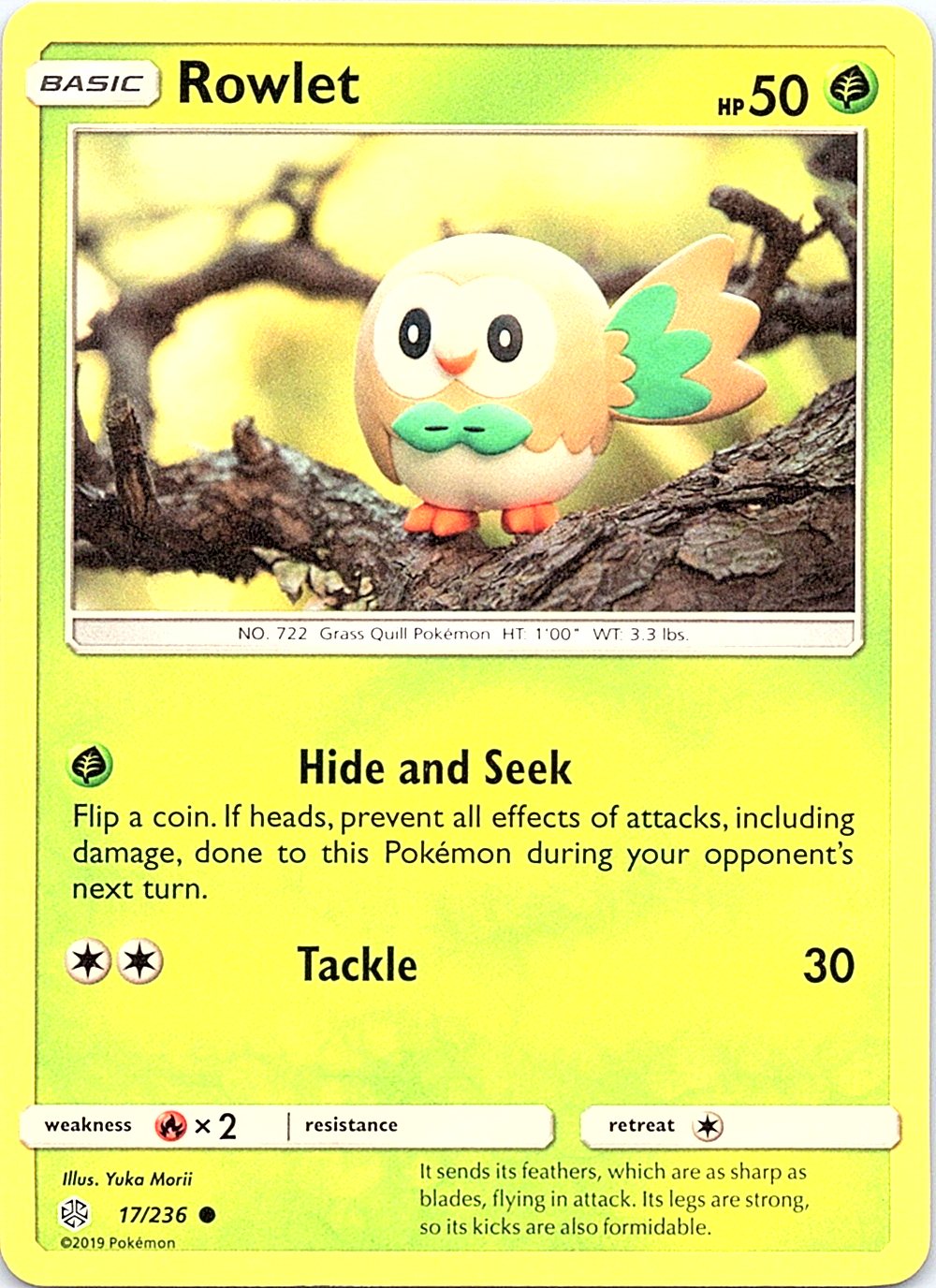 Rowlet 17/236 Common Cosmic Eclipse Pokemon Lightly Played