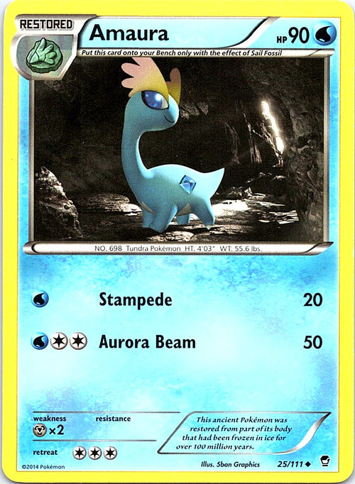 Amaura 25/111 Uncommon Furious Fists Pokemon Lightly Played