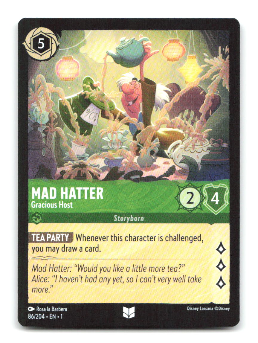 Mad Hatter - Gracious Host 86/204 1 Lorcana NM