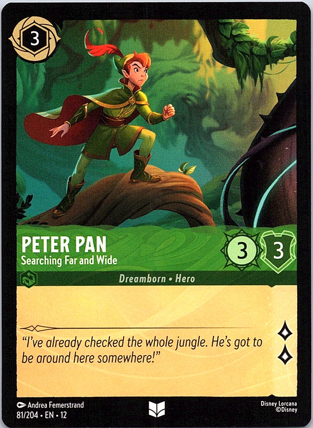 Peter Pan - Searching Far and Wide 81/204 Uncommon Wilds Unknown Lorcana NM