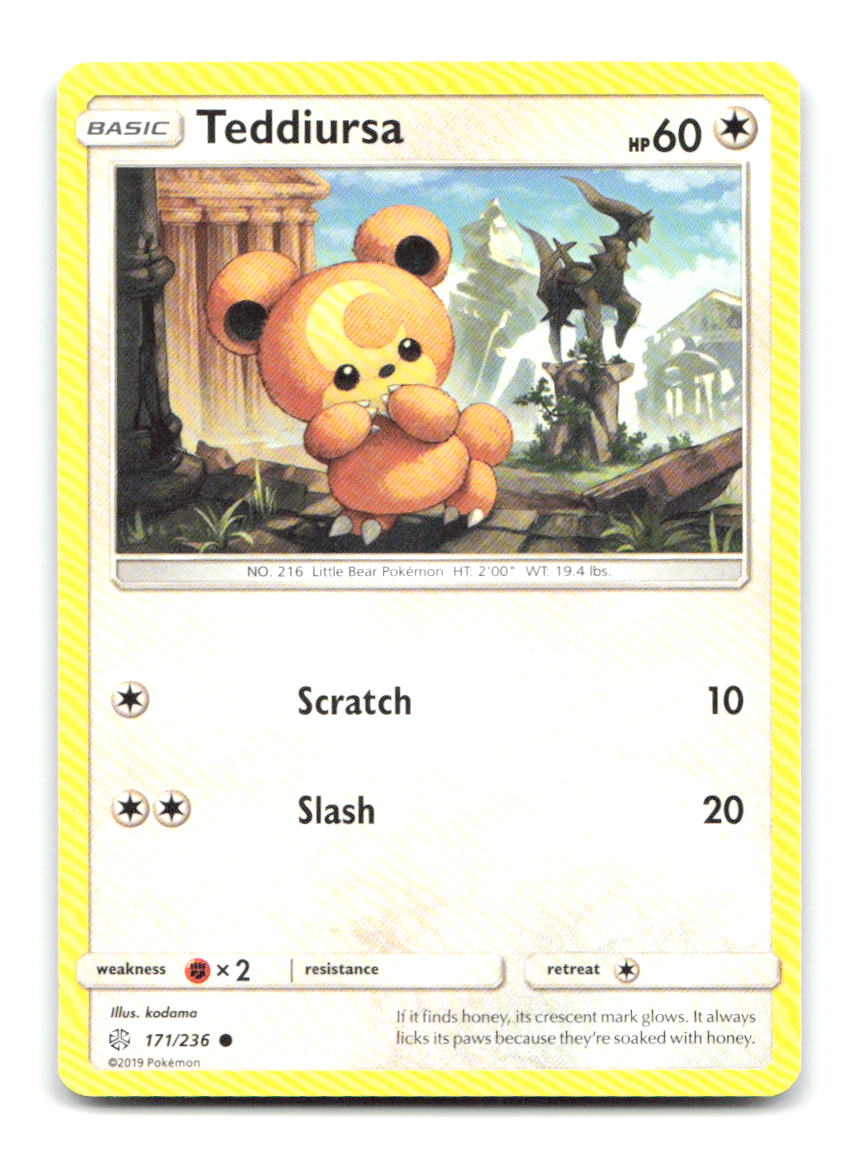 Teddiursa 171/236 Common Cosmic Eclipse Pokemon Lightly Played