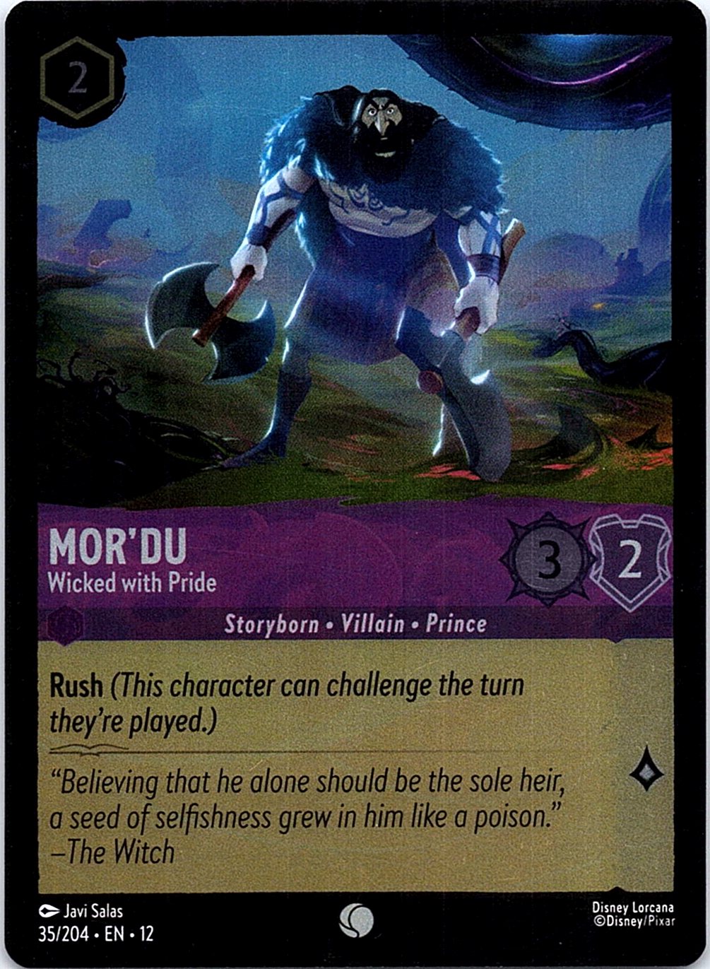 Mor'du - Wicked with Pride 35/204 Common Wilds Unknown Lorcana Cold Foil NM