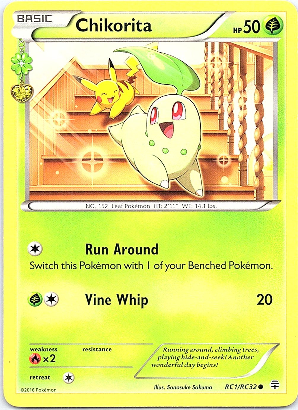 Chikorita RC1/RC32 Common Generations Pokemon Lightly Played