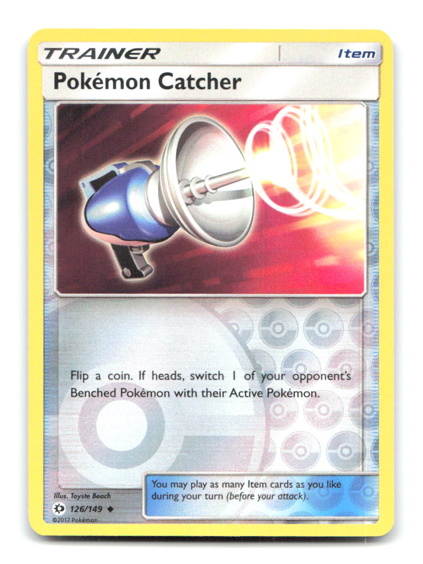 Pokemon Catcher 126/149 Uncommon SM Base Set Pokemon Reverse Holo Lightly Played