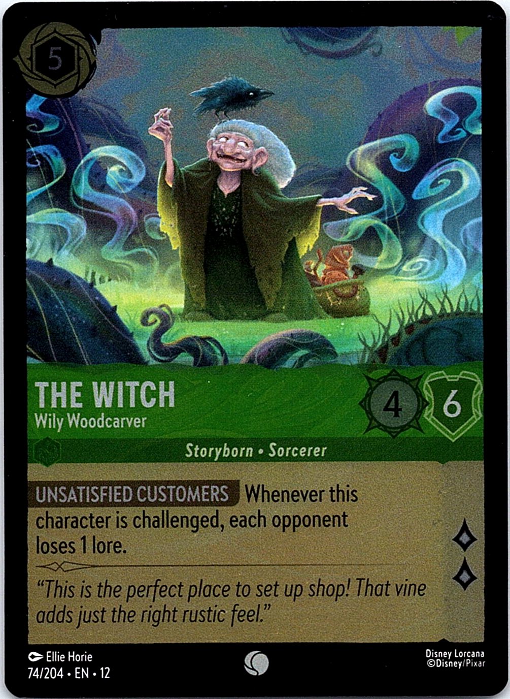 The Witch - Wily Woodcarver 74/204 Common Wilds Unknown Lorcana Cold Foil NM