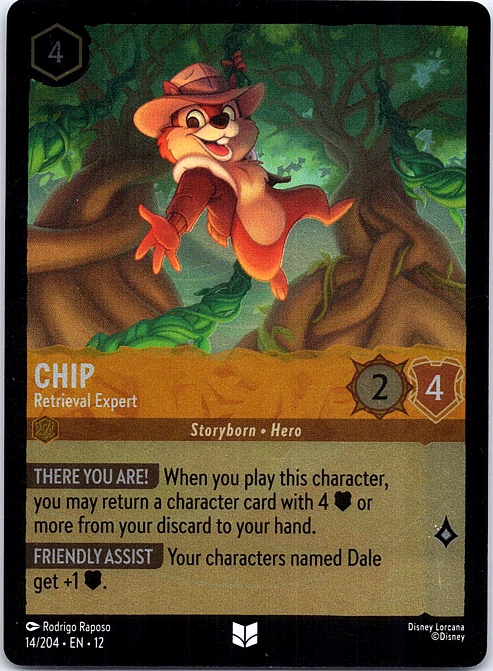 Chip - Retrieval Expert 14/204 Uncommon Wilds Unknown Lorcana Cold Foil NM