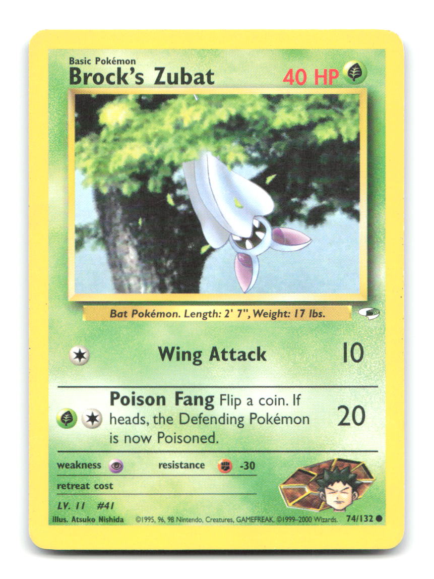 Brock's Zubat 74/132 G1 Pokemon Unlimited LP