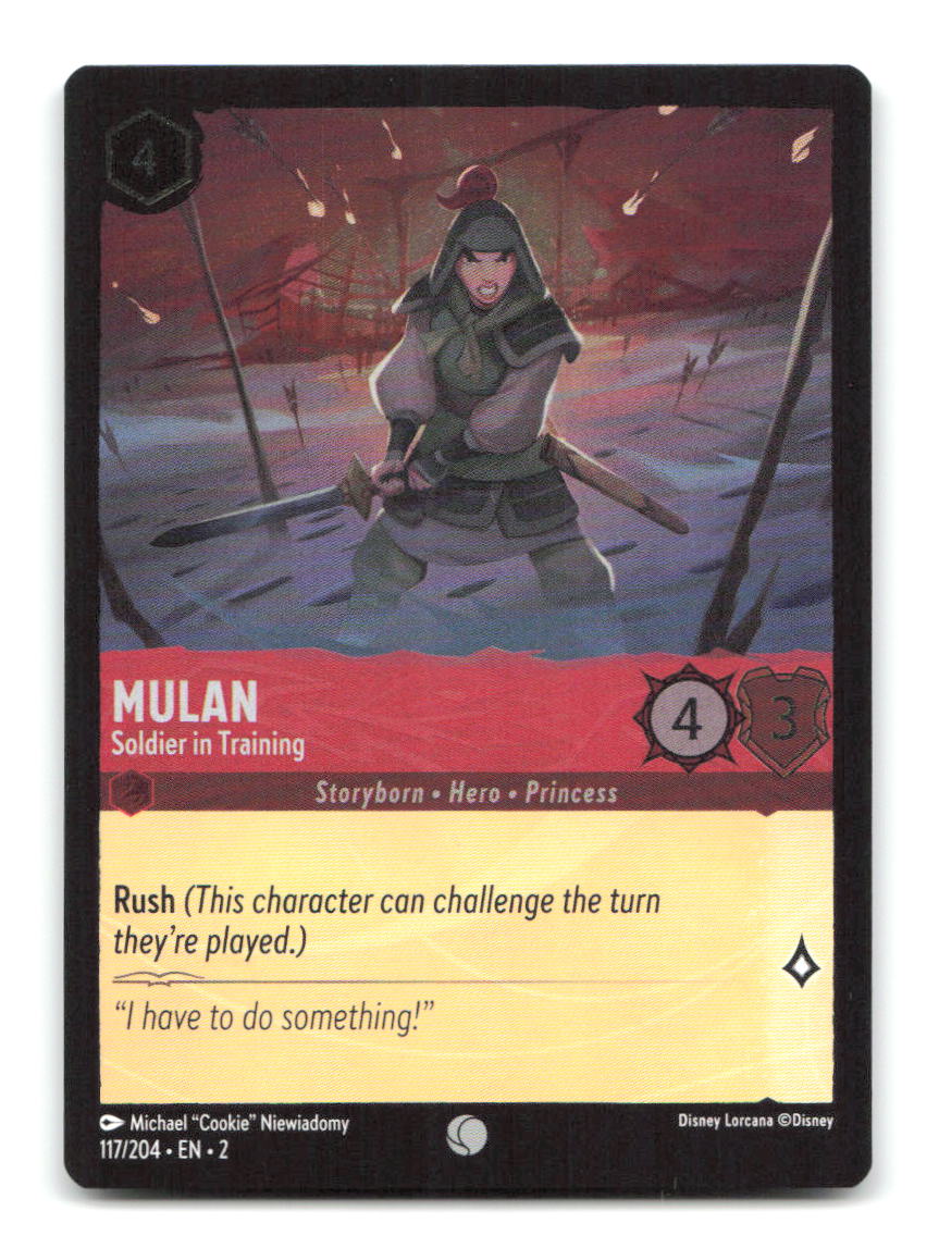 Mulan - Soldier in Training 117/204 2 Lorcana Cold Foil NM