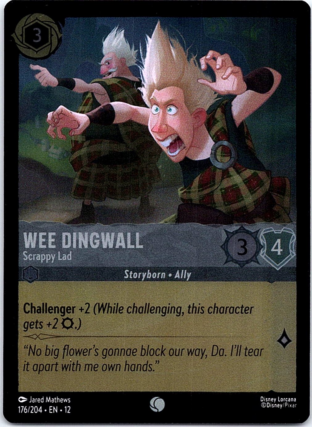 Wee Dingwall - Scrappy Lad 176/204 Common Wilds Unknown Lorcana Cold Foil NM